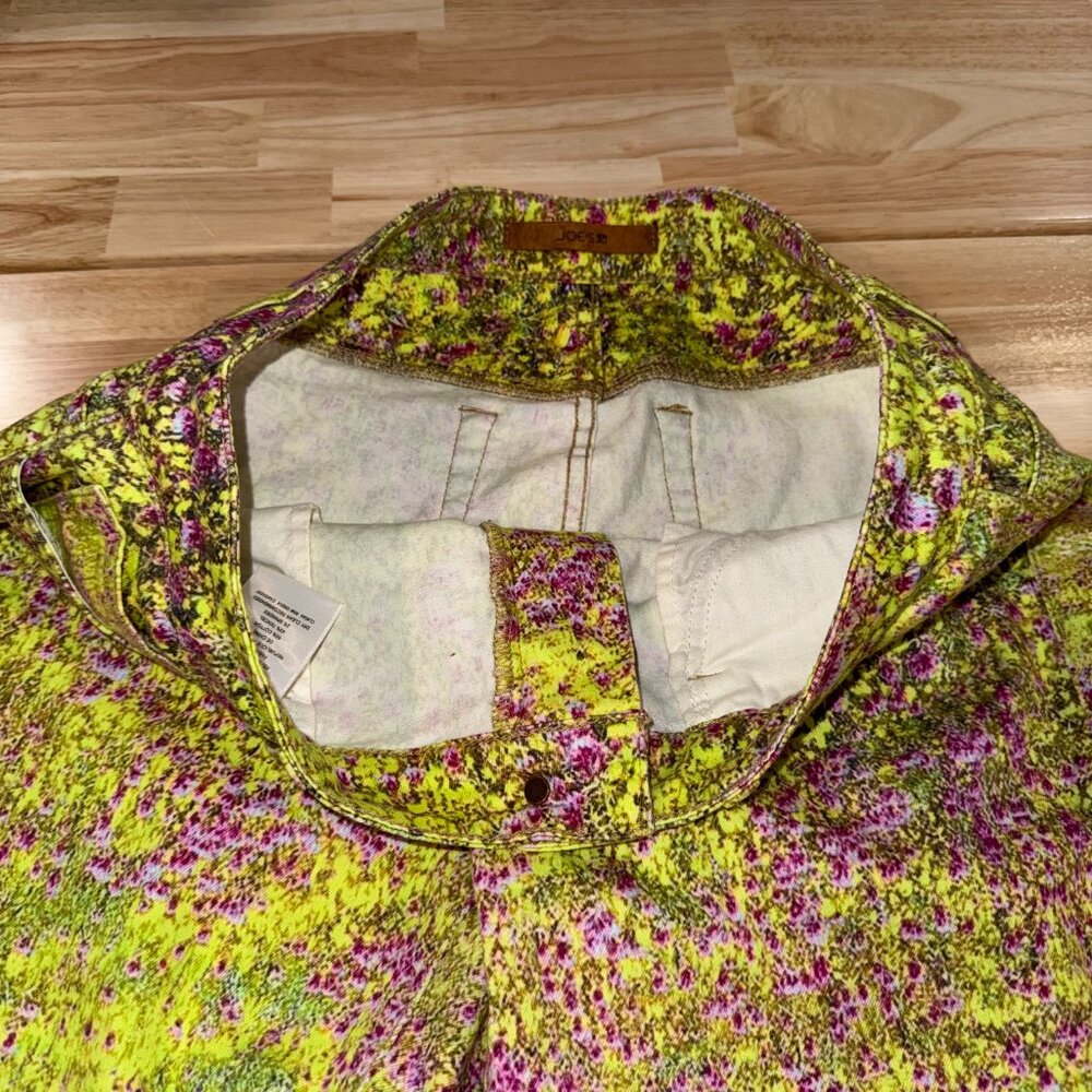 Joe's Jeans 'The Skinny' Neon Floral Stretch Denim Jeans Sunny Women's 32 - Picture 8 of 9